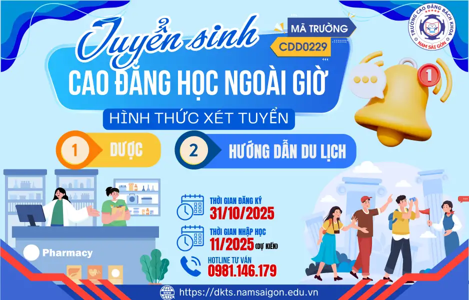 Thông báo tuyển sinh cao đẳng lớp học ngoài giờ hành chính năm 2025