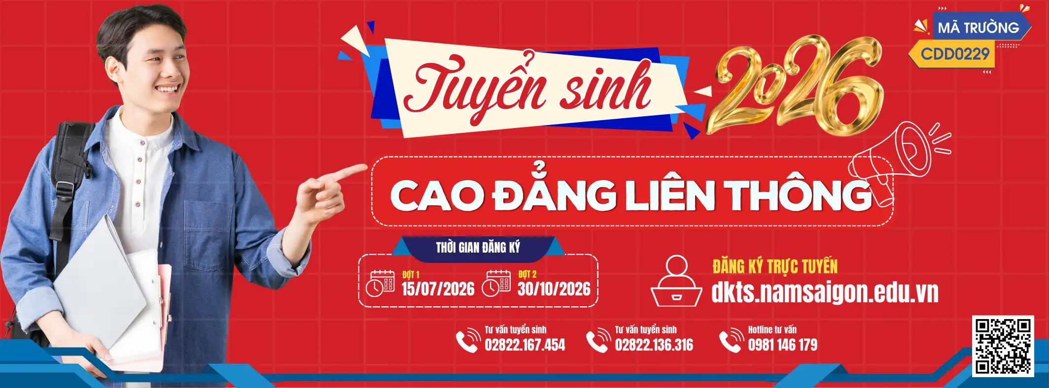 Thông báo tuyển sinh hệ Cao đẳng liên thông năm 2026